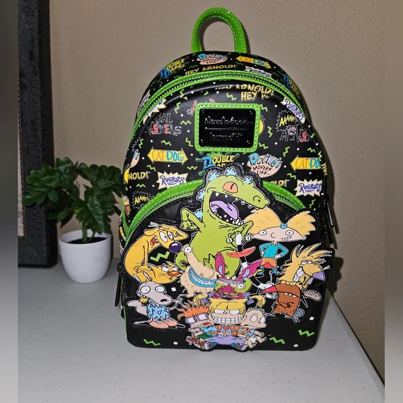 Loungefly 90's Nickelodeon Characters Mini Backpack NWT - Picture 2 of 7